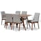 Baxton Studio Tara Mid-Century Modern Light Grey Fabric and Walnut Brown Finished Wood 7-Piece Dining Set 186-11673-11866-Zoro - alternate 8